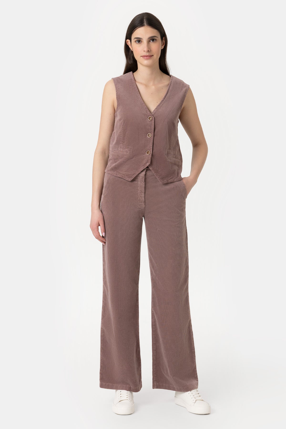 Fibi V6 Pantalone in denim wide leg
