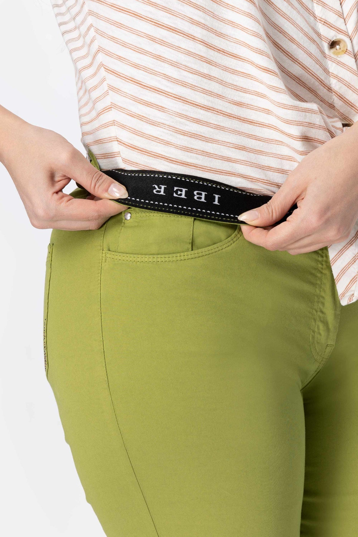 Pantalone Jeans Slim Demetra Saggio Iber - 100% Cotone, Lunghezza Caviglia, Con Profumatore Vaniglia, Taglie 42-54
