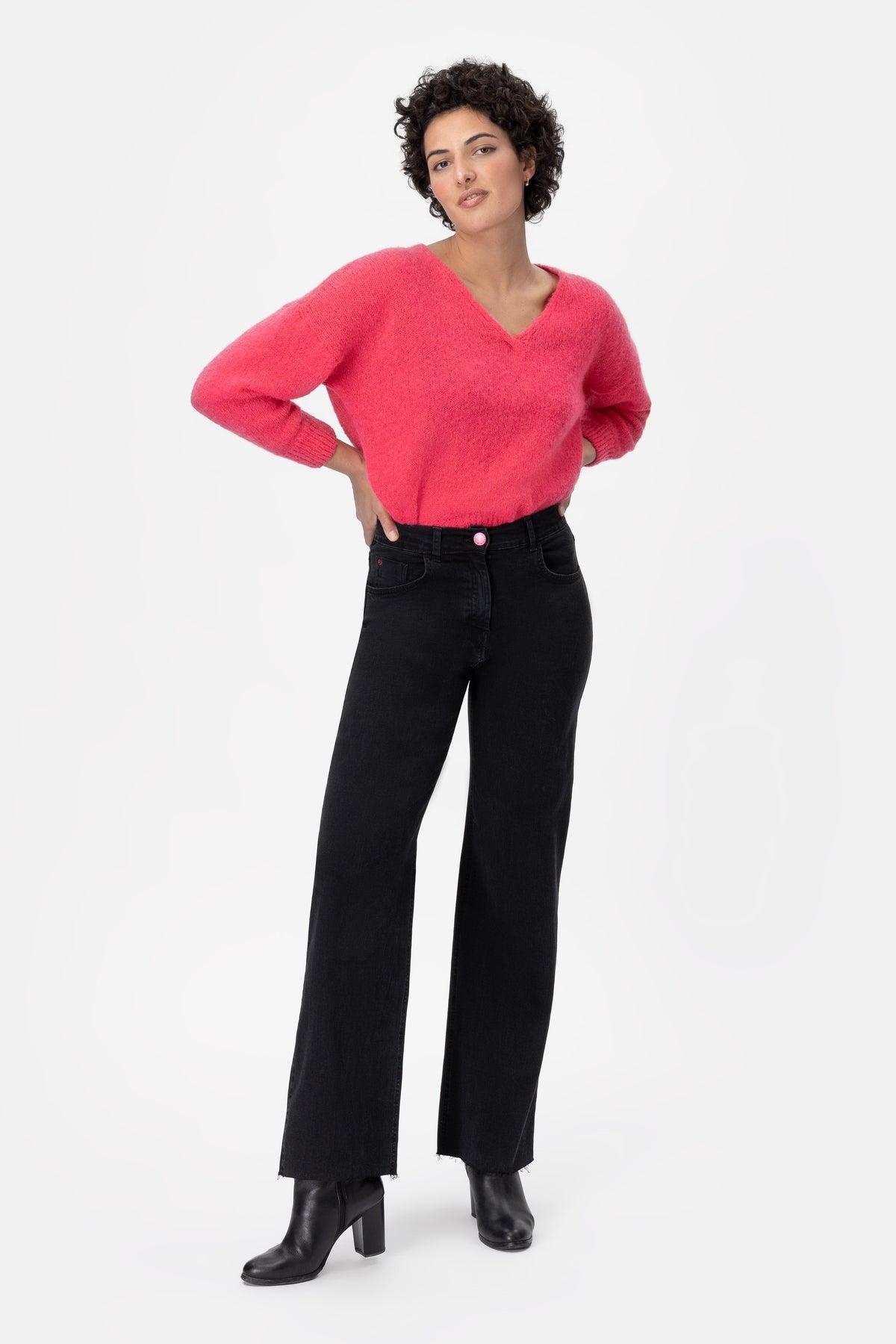 Epril Grn02 Jeans nero in denim di cotone super stretch